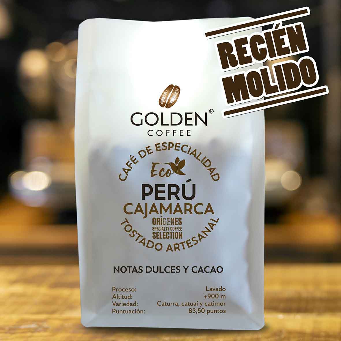 Café molido arábica y ecológico origen Perú Cajamarca